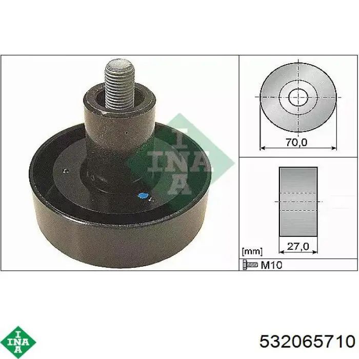 532 0657 10 INA rolka prowadząca, kierunkowa paska napędowego