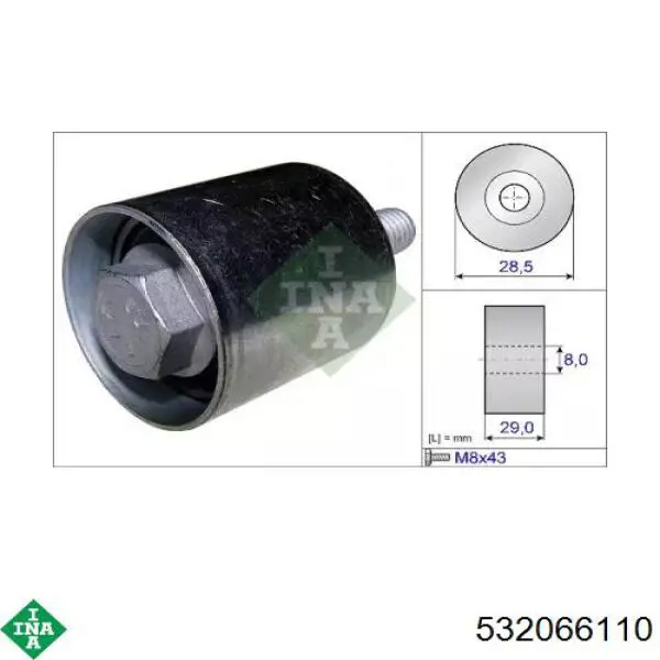 Rolka prowadząca kierunkowa paska rozrządu INA 532066110 cena, od 33,89 USD