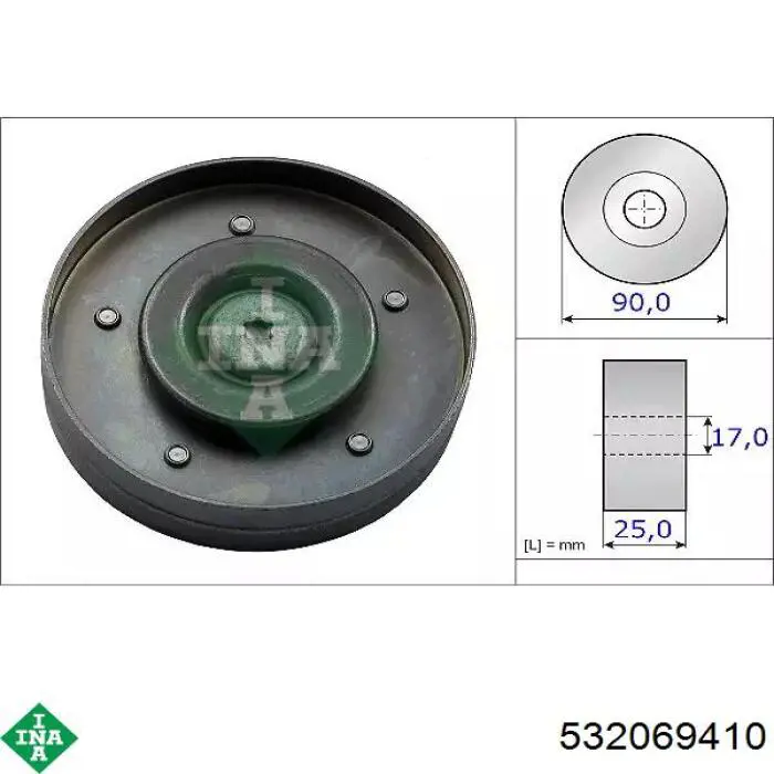 Rolka prowadząca, kierunkowa paska napędowego INA 532069410 cena, od 22,54 USD