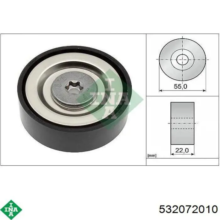 532 0720 10 INA rolka prowadząca, kierunkowa paska napędowego
