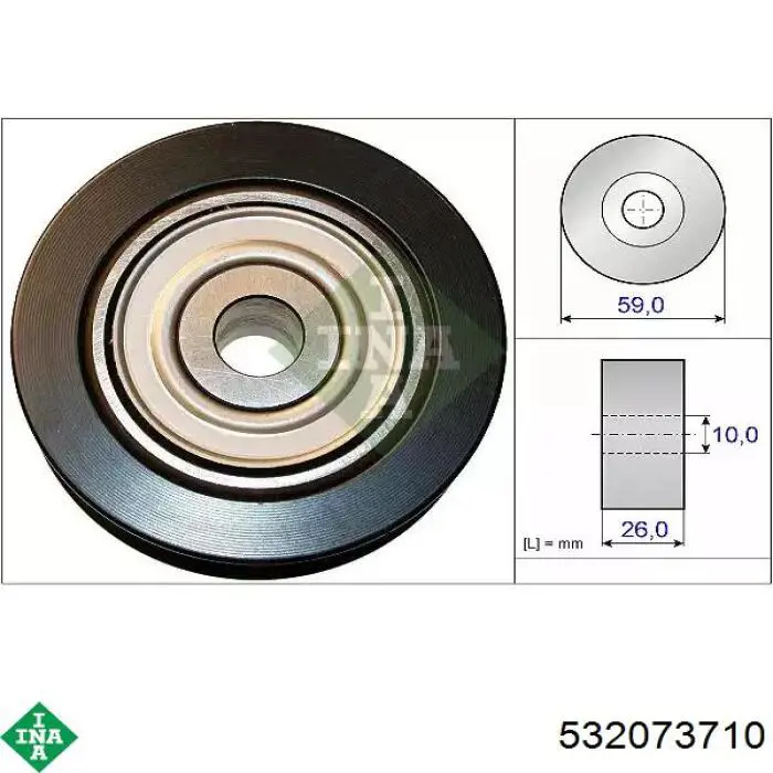 Rolka prowadząca, kierunkowa paska napędowego INA 532073710 cena, od 41,82 USD