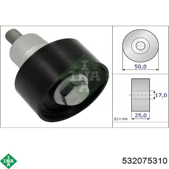 Rolka prowadząca kierunkowa paska rozrządu INA 532075310 cena, od 16,44 USD
