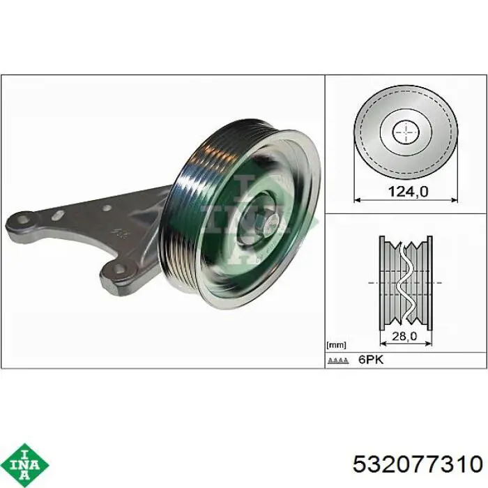 Rolka prowadząca, kierunkowa paska napędowego INA 532077310 cena, od 51,65 USD