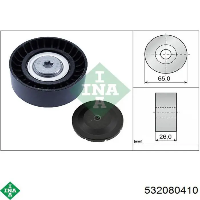 532 0804 10 INA rolka prowadząca, kierunkowa paska napędowego