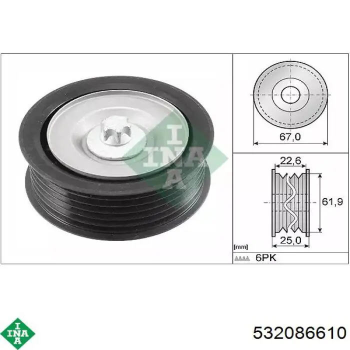 532 0866 10 INA rolka prowadząca, kierunkowa paska napędowego