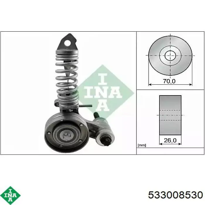 Napinacz paska napędowego INA 533008530 cena, od 31,03 USD