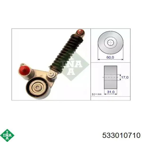 Napinacz paska napędowego INA 533010710 cena, od 210,11 USD