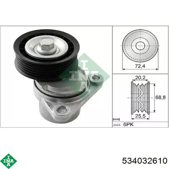 Napinacz paska napędowego INA 534032610 cena, od 104,68 USD