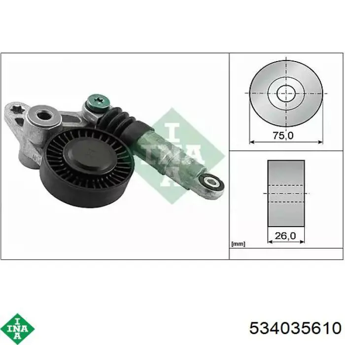 Napinacz paska napędowego INA 534035610 cena, od 116,73 USD