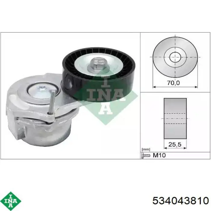 Napinacz paska napędowego INA 534043810 cena, od 53,57 USD