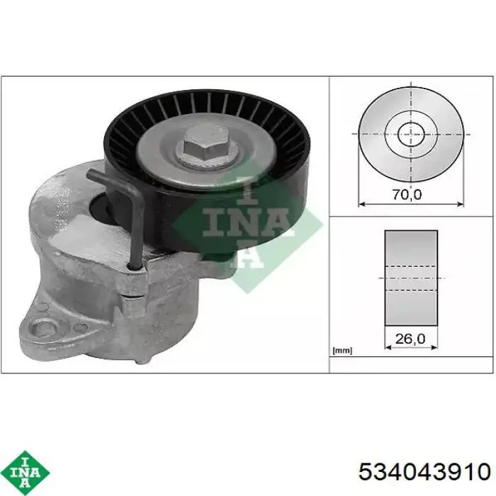 Napinacz paska napędowego INA 534043910 cena, od 64,16 USD