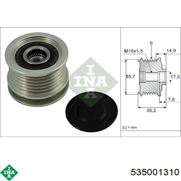 Do koszyka 535001310 INA Koło pasowe alternatora