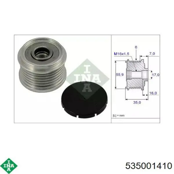 Koło pasowe alternatora 071903119B VAG