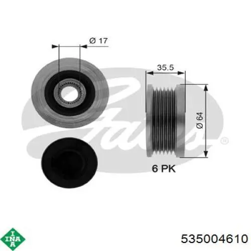 Do koszyka 535004610 INA Koło pasowe alternatora