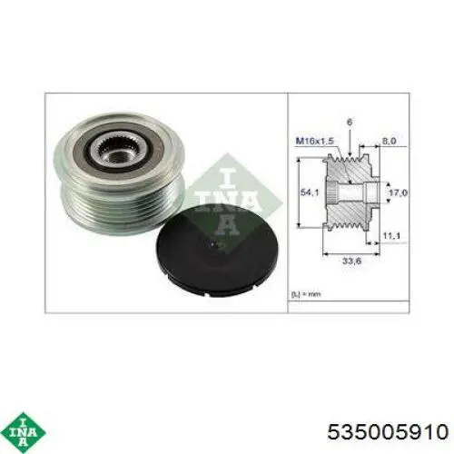 Do koszyka 535005910 INA Koło pasowe alternatora