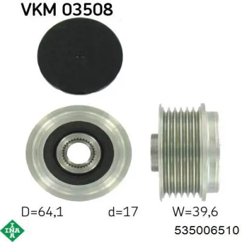 Koło pasowe alternatora INA 535006510 cena, od 37,77 USD