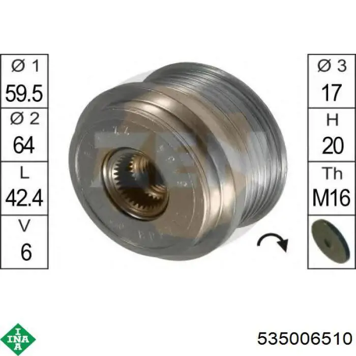 Do koszyka 535006510 INA Koło pasowe alternatora