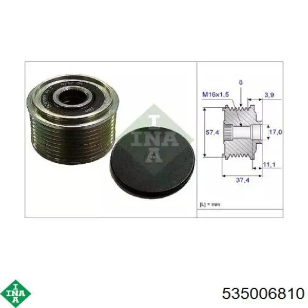 Koło pasowe alternatora INA 535006810 cena, od 37,92 USD