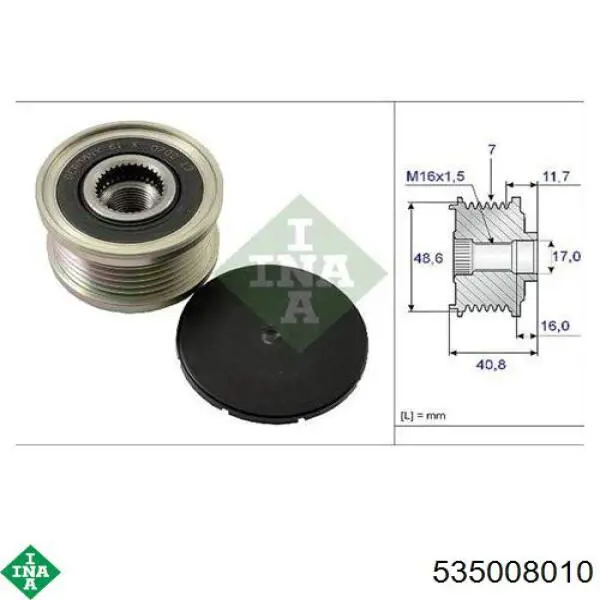 Do koszyka 535008010 INA Koło pasowe alternatora