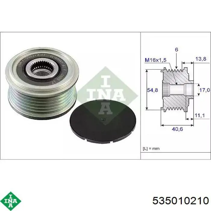 Koło pasowe alternatora INA 535010210 cena, od 46,87 USD