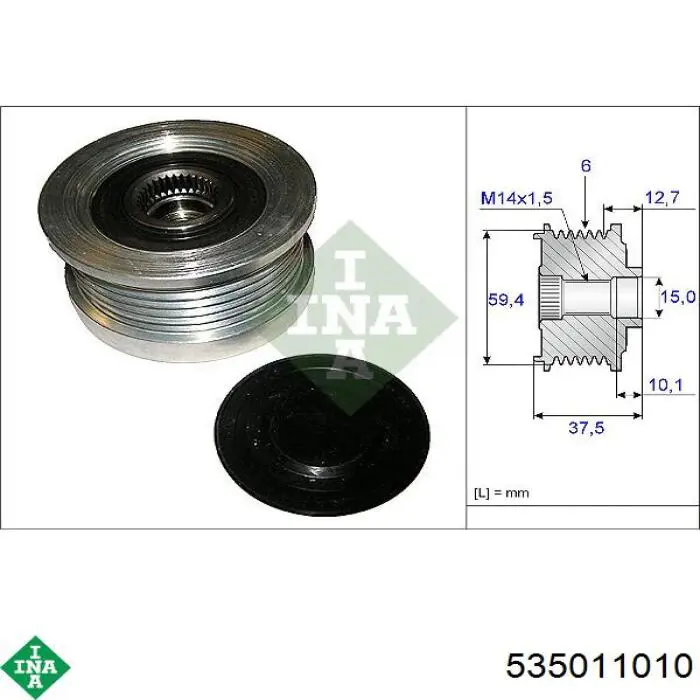 Koło pasowe alternatora INA 535011010 cena, od 42,89 USD