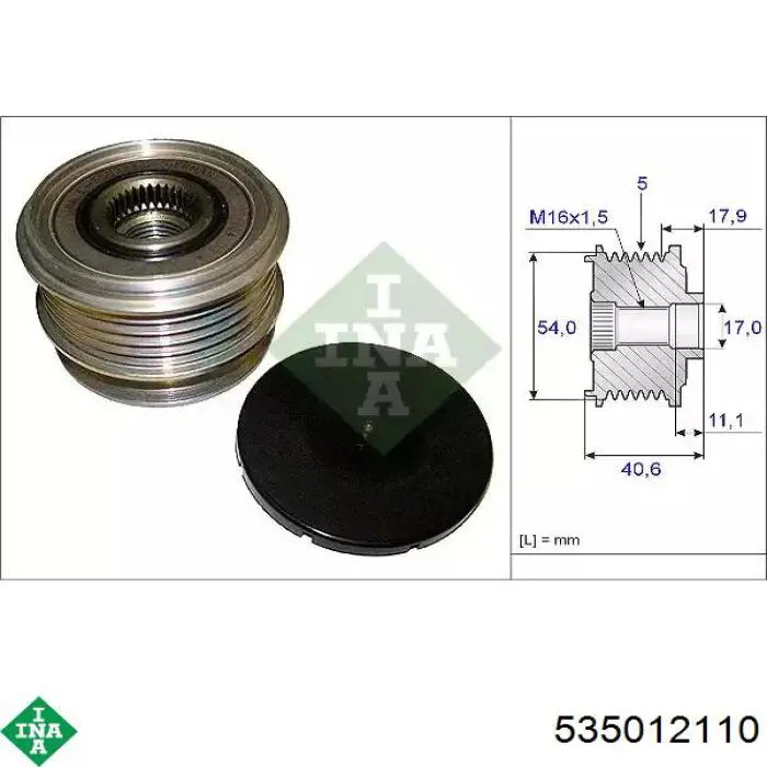 Koło pasowe alternatora INA 535012110 cena, od 57,73 USD
