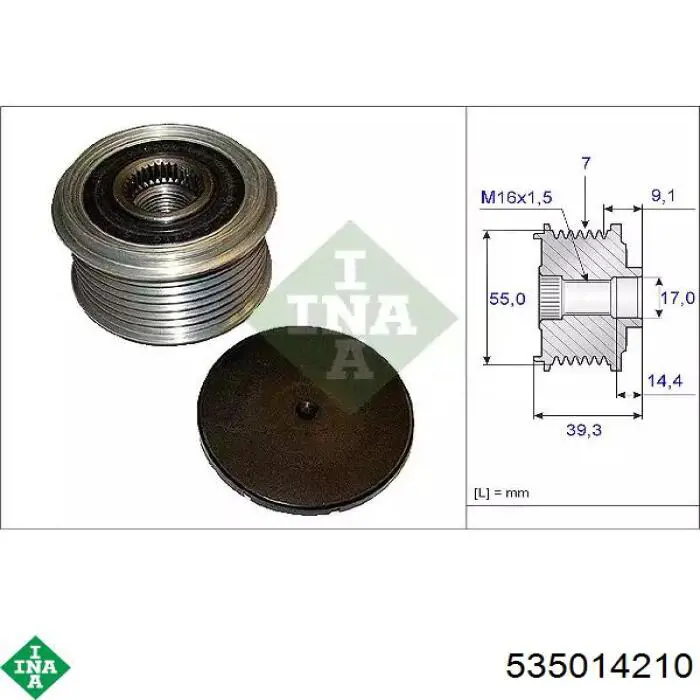Koło pasowe alternatora INA 535014210 cena, od 37,29 USD
