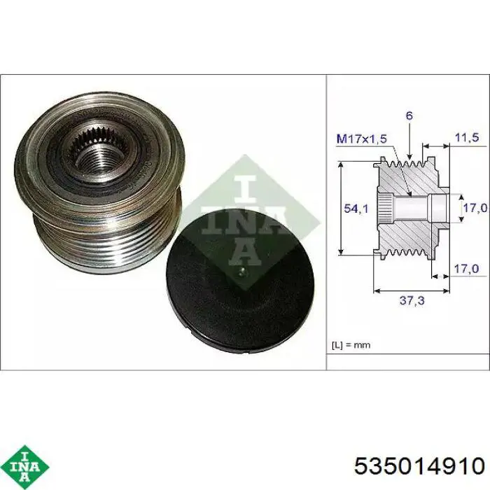 Koło pasowe alternatora INA 535014910 cena, od 45,50 USD