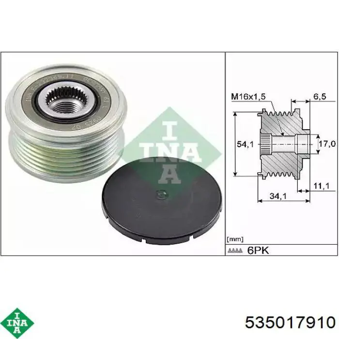 Koło pasowe alternatora INA 535017910 cena, od 40,66 USD
