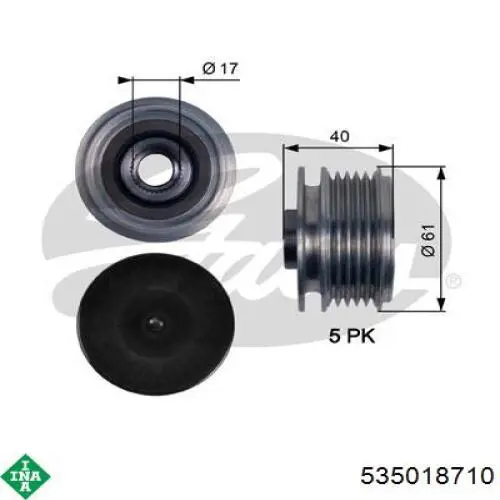 Do koszyka 535018710 INA Koło pasowe alternatora