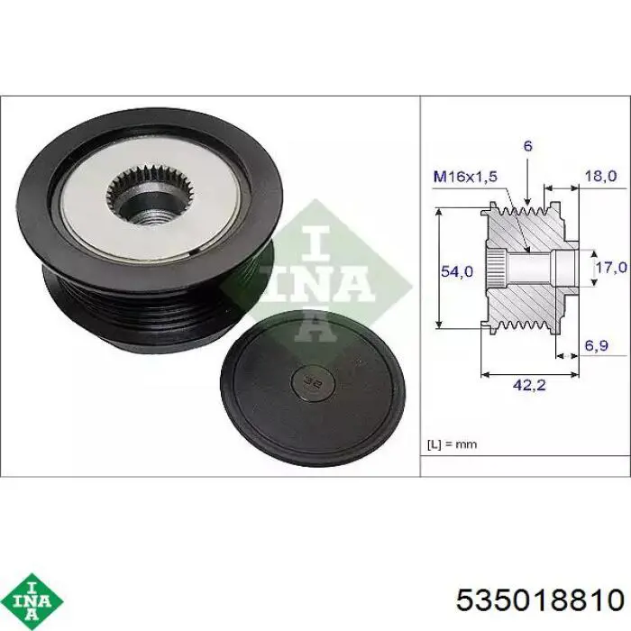 Koło pasowe alternatora INA 535018810 cena, od 39,97 USD