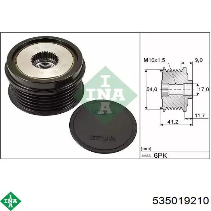 Koło pasowe alternatora INA 535019210 cena, od 38,71 USD