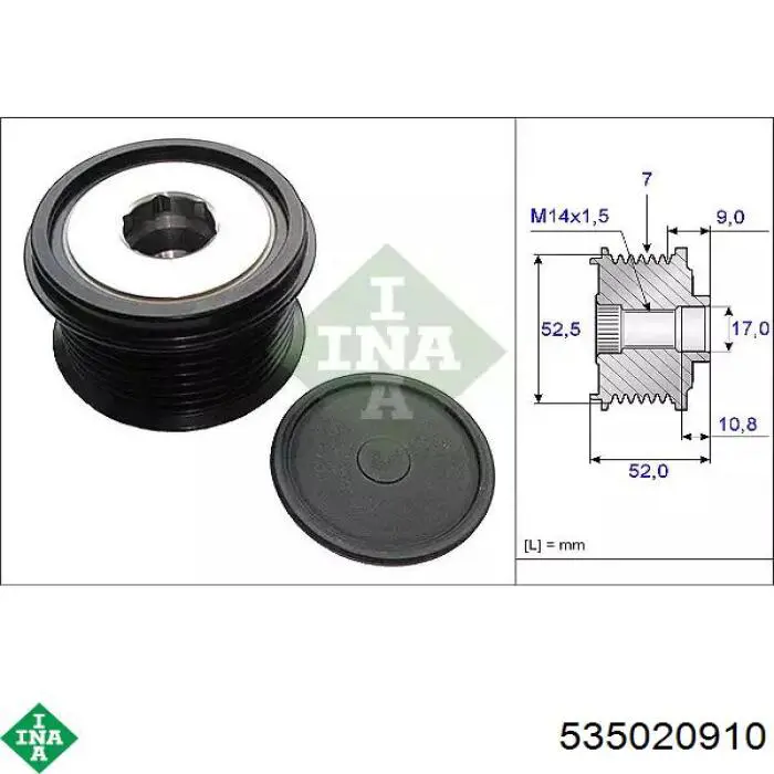 Koło pasowe alternatora INA 535020910 cena, od 78,43 USD