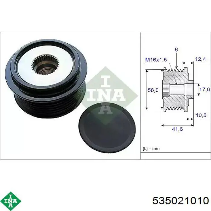 Koło pasowe alternatora INA 535021010 cena, od 46,79 USD