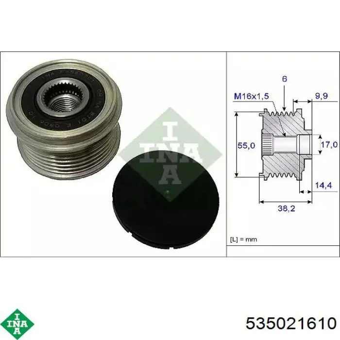 Koło pasowe alternatora INA 535021610 cena, od 28,30 USD