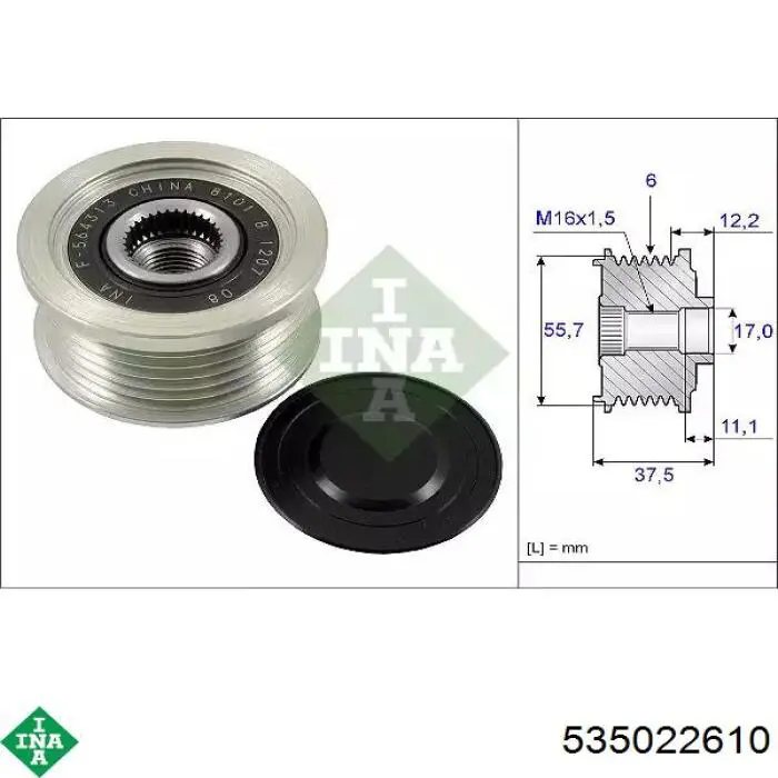 Koło pasowe alternatora INA 535022610 cena, od 41,95 USD