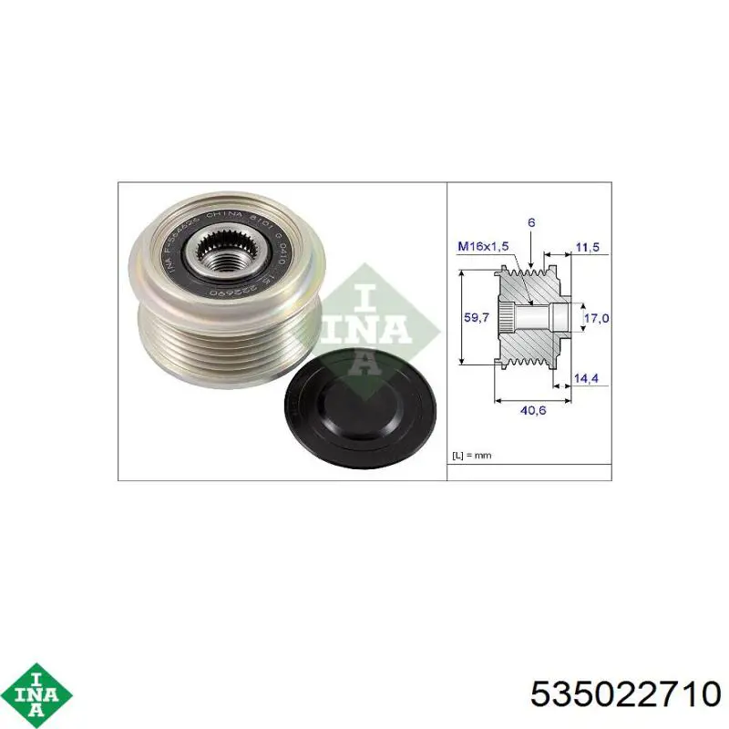 Koło pasowe alternatora INA 535022710 cena, od 58,92 USD