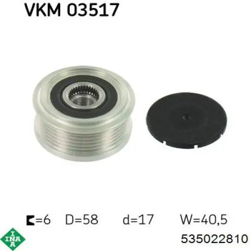 Koło pasowe alternatora INA 535022810 cena, od 41,04 USD