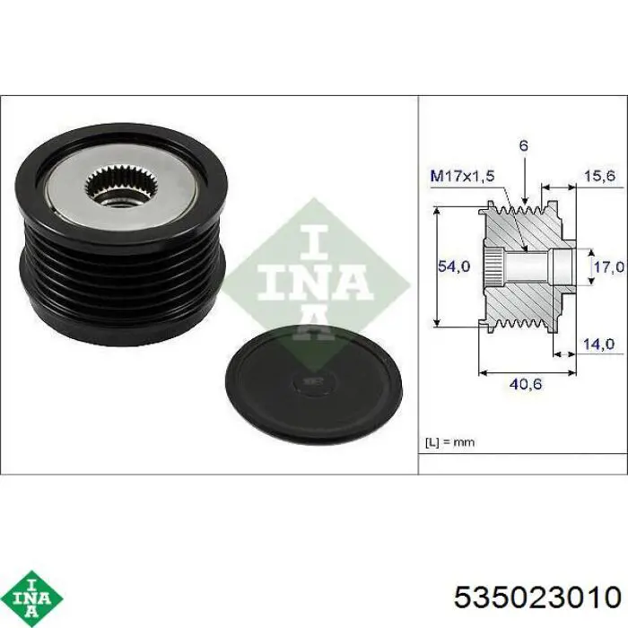 Koło pasowe alternatora INA 535023010 cena, od 51,01 USD