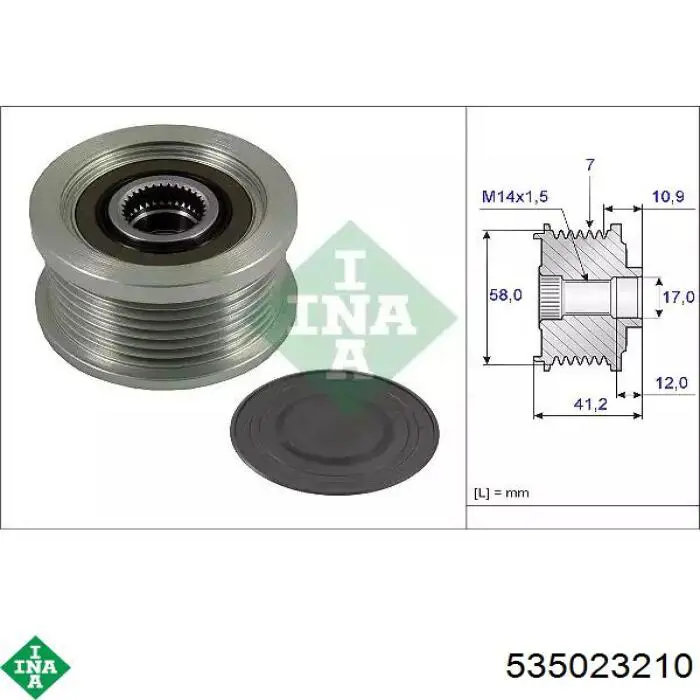 Koło pasowe alternatora INA 535023210 cena, od 44,79 USD