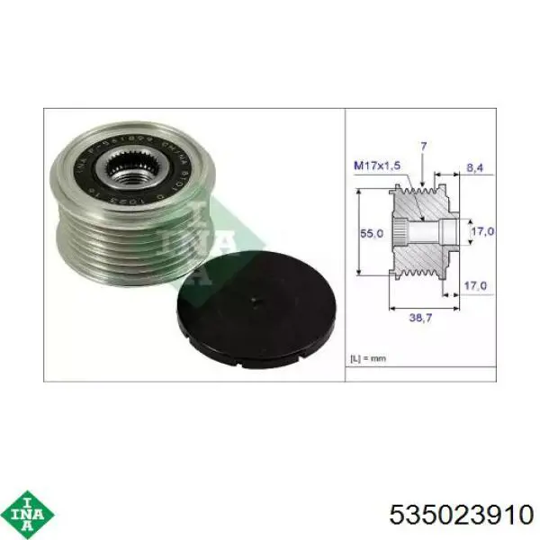 Do koszyka 535023910 INA Koło pasowe alternatora