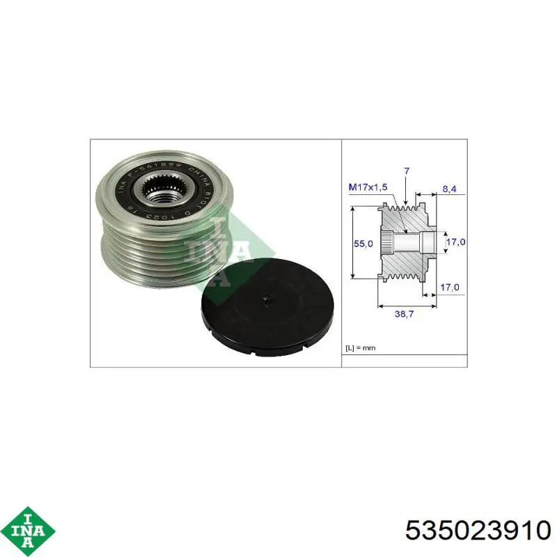 Koło pasowe alternatora INA 535023910 cena, od 55,46 USD