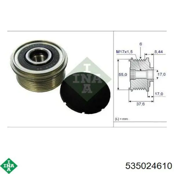 Do koszyka 535024610 INA Koło pasowe alternatora