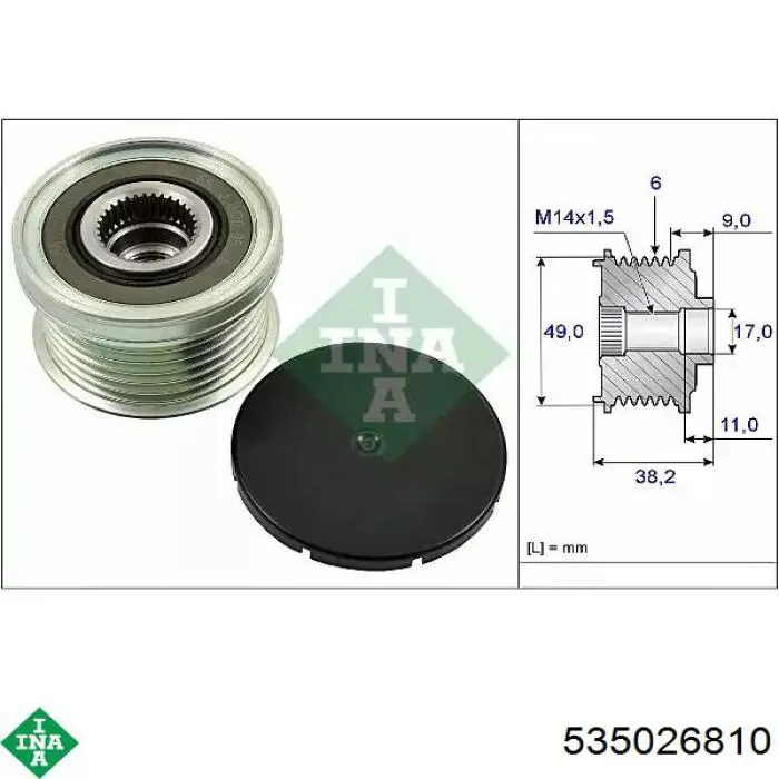 535026810 INA Koło pasowe alternatora