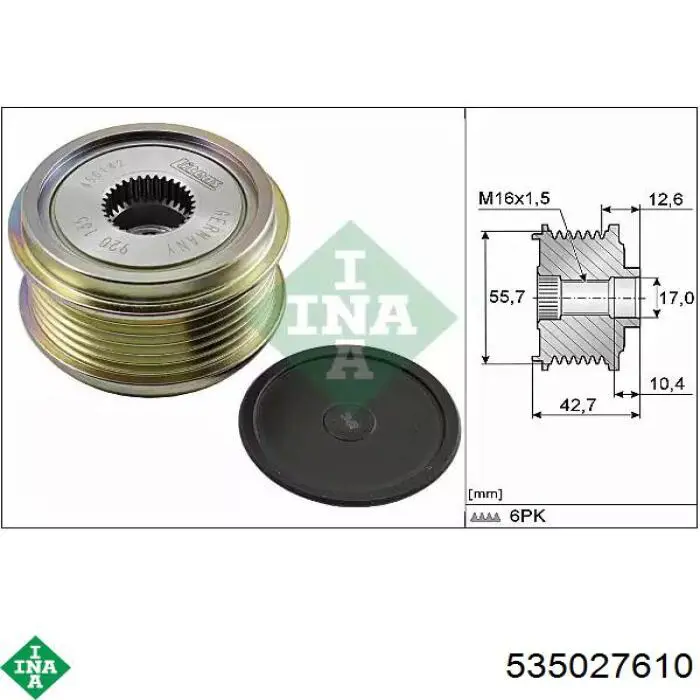 535 0276 10 INA koło pasowe alternatora