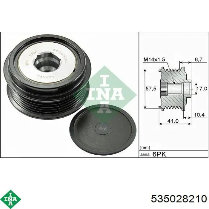 535028210 INA Koło pasowe alternatora