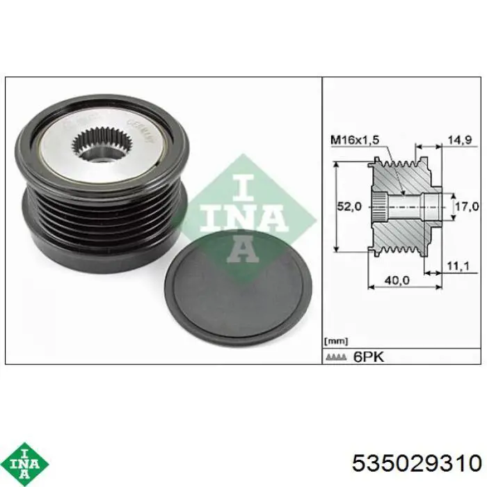 Koło pasowe alternatora Mercedes A2741550215 cena, od 89,92 USD