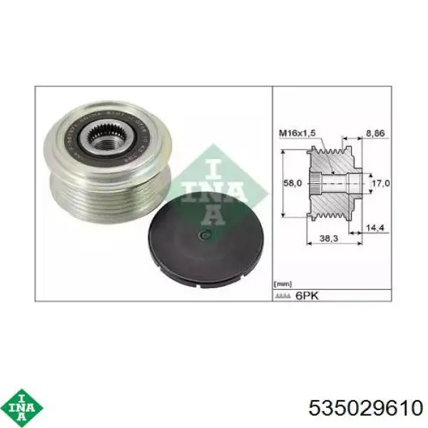 Koło pasowe alternatora 3732204630 Hyundai/Kia