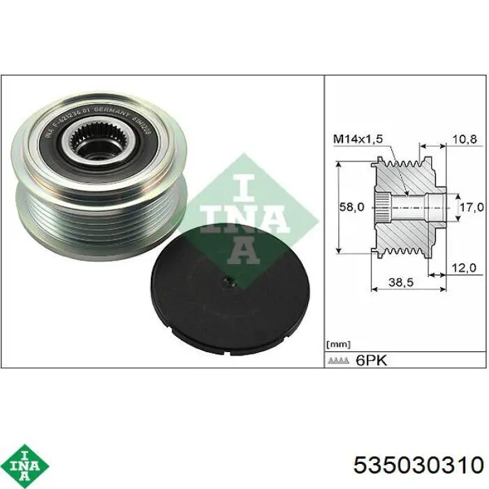 Koło pasowe alternatora Toyota 2741533100 cena, od 31,34 USD