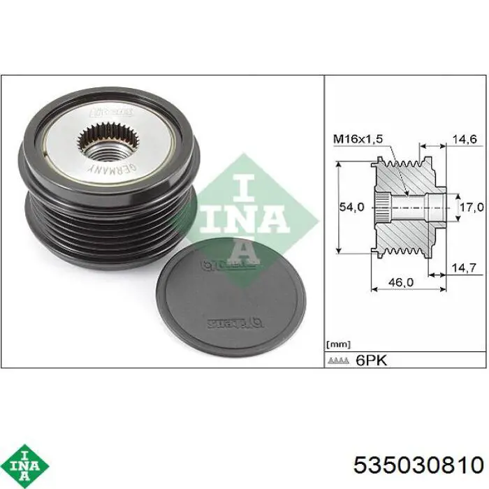 535 0308 10 INA koło pasowe alternatora